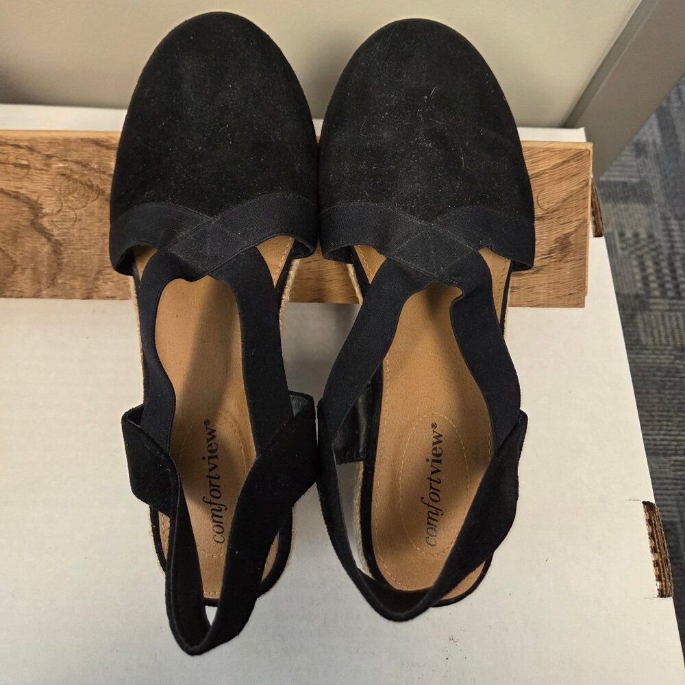 Comfortview Womens The Elodie Espadrille Shoe. Black 8.5 WW - Picture 5 of 7